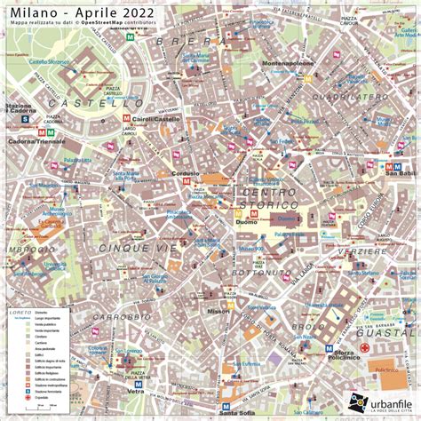 Mappa di Via Santa Margherita a Milano .